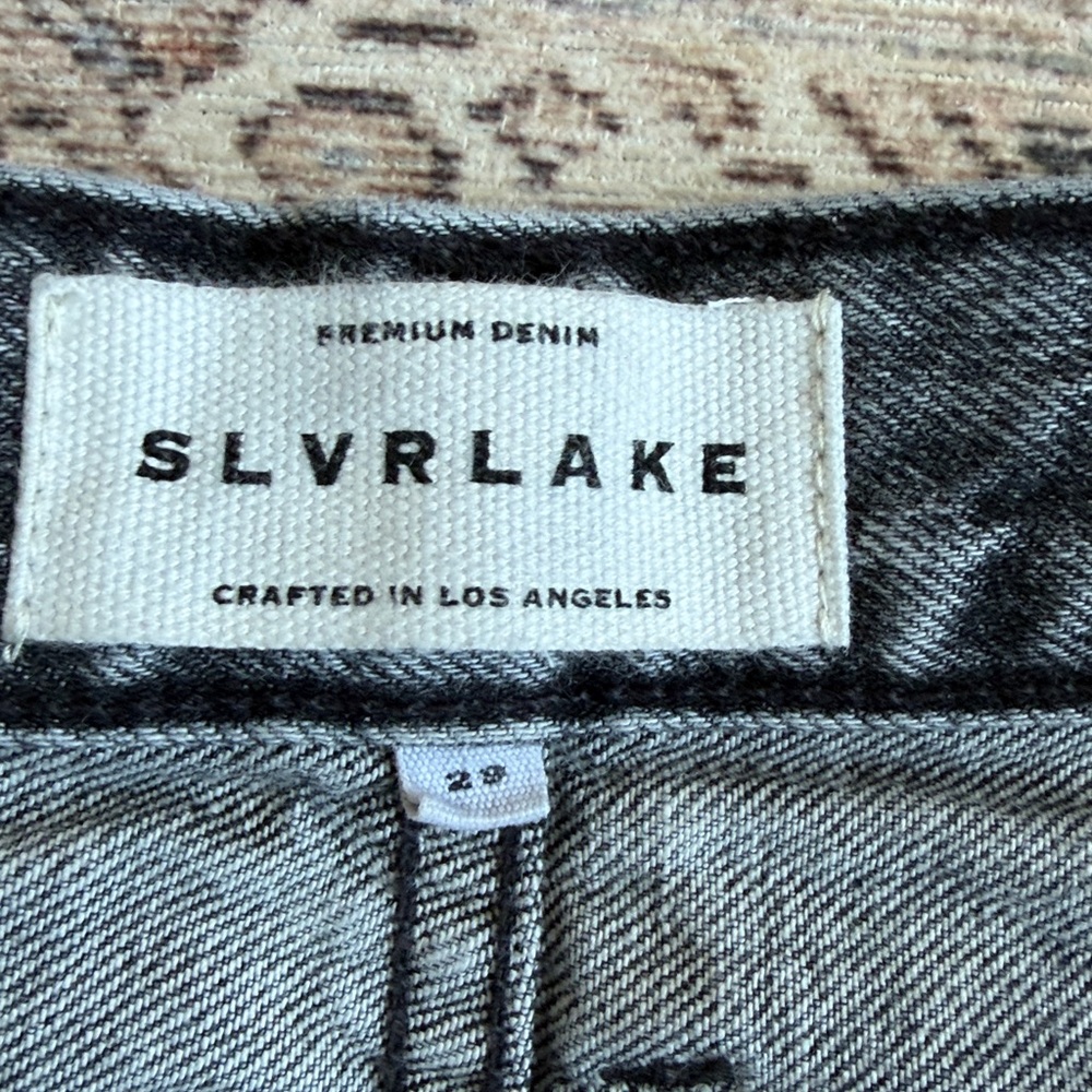 SLVRLAKE London Straight Leg Jeans After Hours Wash Black Gray Denim Size 29 - Picture 2 of 8